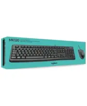 Logitech K120 USB Wired Keyboard and mouse, Black
