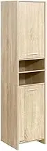 Artiss Bathroom Storage Cabinet, 185cm Tall Adjustable Cupboard Side Table Corner Shelf Wall Over Toilet Roll Storages Cabinets Unit Home Furniture Organiser, with Magnetic Doors Space Saving Oak