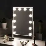 好萊塢LED化妝鏡帶12燈泡臺式金屬智能LED梳妝鏡子