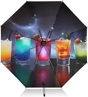 [PDZRMY] UV Protection Travel Umbrella Wine Table Compact for Rain and Sun - Auto Open and Close UPF 50+ Windproof Portable 46” Sun Umbrella for Women and Men