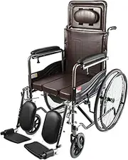 Manual Folding Wheelchair All Terrain Sport Wheelchair with Handbrakes Adjustable Leg Drag Portable Wheelchair for Adults, Support 220 Lbs