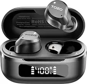 TOZO New Hybrid Active Noise Cancelling Wireless Earbuds, 6 Mics ENC Clear Call, IPX8 Waterproof, in Ear Bluetooth 5.3 Headphones Stereo Bass Heasets 59H Playtime with LED Display 32 EQs via APP