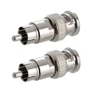 2x BNC Male to RCA Male Coax Coaxial Video Cable Connector Adapter CCTV Camera