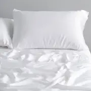 Canningvale Luxury Lustro Bamboo Bedding Home Bed Soft Sheet Set White