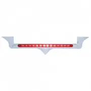 United Pacific 37819 Hood Emblem Chrome, With 14 Led Light Bar, Red Led/Red