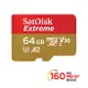 限時★.. 免運 SanDisk Extreme 64GB Micro SDXC 160MB/s UHS-I V30 A2 記憶卡 64G 4K可用 無轉接卡 公司貨【全館點數5倍送】【APP下單跨店最高20%點數回饋】