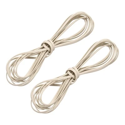 2 Bundles Flat Leather Cord, 5.5 Yards 5mm Leather Craft Lace Strip, Beige