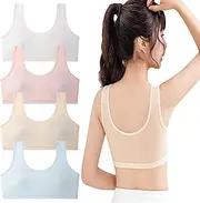 [XHuaJun] Training Bras for Girls Teen Girls Sports Bras Ultra Comfort Soft Cotton Bras 10-16 Longline Crop Bra