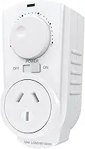 Econohome Adjustable Thermostat Plug - Heating & Cooling Plug In Thermostat Compatible With Wall Mounted Room Heater, Window Air Conditioner, Electric Fan - Universal Plug, Easy To Use Manual Controls