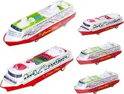 ifundom 5pcs Cruise Ship Toy for Boys and Girls Desk Model Pull-Back Mechanism Random Style Plastic Simulation Toy Steam Ship Model Lightweight and Sturdy