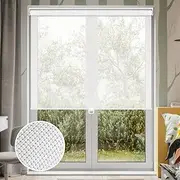 LUCKUP Light Filtering Roller Shades for Windows, Cordless Semi Sheer Solar Blinds with 5% Openness Free-Stop Window Shades for Home & Office, White 22" W x 72" L