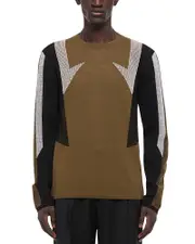 Helmut Lang Color Blocked Wool Sweater