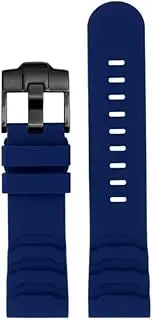 KTKBXUDMUL 24mm Men Black Orange Rubber Watch Band for Luminox Silicone Strap 3749/3141 Watch Strap for Casio PRG-600/650Y 5571 PRW-6600(Blue bk)