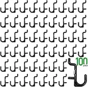 Colorstorm Pegboard Hooks Kit Pegboard J Hook Assortment 100PK Black Peg Hooks