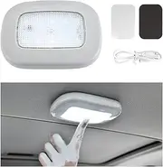 Magnetic Dome Light, Energy-Saving USB Rechargeable Automotive Interior Ceiling Light, Universal Interior Roof Lights with 10 LEDs for Car Boat Truck, Car Accessories (Gray)