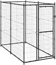Outdoor Dog Kennel Steel 110x220x180 cm Large Pet Enclosure Dog House Run