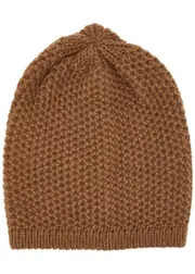 Inverni Waffle-knit Cashmere Beanie - Chocolate ONE SIZE