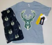 GIANNIS ANTETOKOUNMPO MILWAUKEE BUCKS YOUTH PAJAMA PANT SET M (10) L (12) NWT
