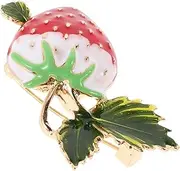 [MOBUTOFU] Enamel Strawberry Brooch Vintage Brooch Pins for Women Adorable Pinback Fashion Accessory Pin