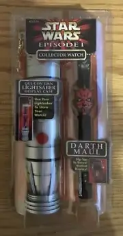STAR WARS EPISODE 1 DARTH MAUL COLLECTOR WATCH WITH LIGHTSABER DISPLAY CASE NEW