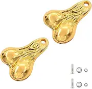 Hanging Truck Balls Nuts, Simulation RC Car Decorative Bumper Ornaments, 53x38x11mm / 2.1x1.5x0.4in, Zinc Alloy Bumper Balls Bull Nuts for 1/10 Universal RC Cars (Gold,2)