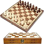 Folding Hand Crafted Wooden Chess Set Chess Board 30 x 30CM