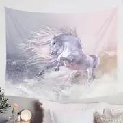 Snow Ghost a Stunning White Horse Tapestry