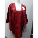 日本和服暗紅色雲朵羽織外套零尺碼