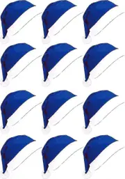 12pcs Santa Hats,comfortable Santa Hats Adult Bulk,red Classic Santa Claus Hat For Adults,xmas Hats Blue-12pcs
