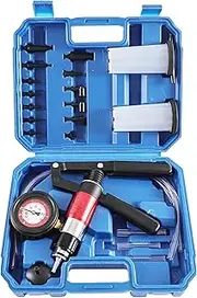 23PCS Handheld Vacuum Pump Tester Brake Bleeder Kit Brake System Bleeding Tools with Adapters and 2 Reservoir Bottles Automotive Brake for Car Truck Motorcycle (Blue)
