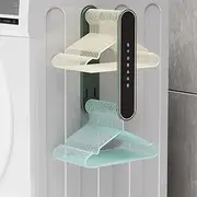 Pull-Out Clothes Hanger Storage Rack, Wall-Mounted Drying Organiser for Washing Machine, Adult and Child Hangers (Green)