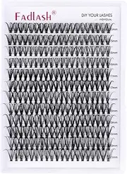 FADLASH Individual Lashes Big Tray C Curl Lash Clusters 10D 20D 30D 40D Individual Lash Extensions Cluster Lashes Lash Extension Supplies Eyelash Clusters (30D-0.07C, 15-20mm)
