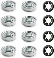Lawn Mower Wheel 1/2" Bearings & Clips for Honda, Rover, Masport, Briggs & Stratton, Flymo