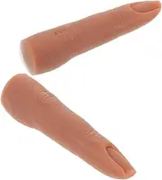 DECOMELODY 2pcs Silicone Finger Model Practice False Fingers Silicone Fake Hand Nail Art Tools Fake Fingers for Nail Art Nail Training Fingers Fake Finger Model Light Brown