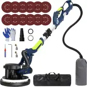Electric Drywall Sander with Extended Handle & 12 Sanding Discs - Navy Blue