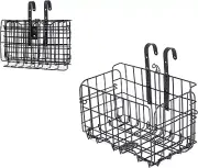 Bike Basket Metal Foldable Front Bicycle Basket Detachable Adjustable Height Iro