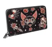 Hot Chocolate Design Chocolaticas DARK TATTOO Wallet 8.2" x 4.4" x 1" NWT