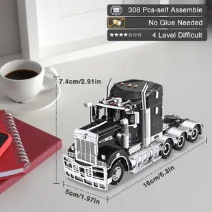 Piececool 3D 成人拼圖金屬汽車模型套件 - H909 重型卡車 DIY 組裝腦筋急轉彎拼圖,送給爸爸男朋友的