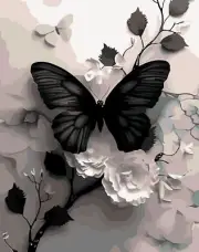 Butterfly Flower Paint by Numbers Kit for Adults Beginner,DIY Easy Adult Pain