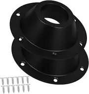 FIXOSHEE 2Pcs Black Aluminum Rv Table Base Mount Durable Pedestal Leg Flange for Boat Camper Stable Floor Mounting with Screws Aesthetic Design for Enhanced Space