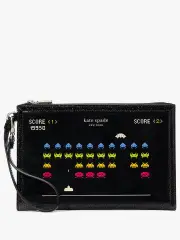 Space Invaders x Kate Spade Glitter Patent New York Wristlet