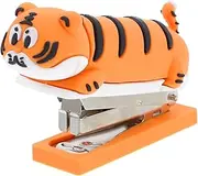 DINHEAROM Travel Cute Mini Tiger Stapler for Desk Portable Handheld Book Stapling Tool Creative Animal Shaped Stapler for Office and School Use