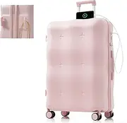 [OSJ] Luggage - Suitcase with USB Charging Port, TSA Lock, 3-Level Adjustable Carry Bar & Non-Slip Soft Handle with Hook Function