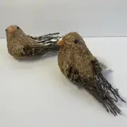 Merry Bright Christmas Holiday Decor Woodland Birds Twig Rustic NWT