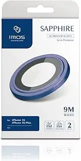 imos Camera Lens Protector for iPhone 16 & iPhone 16 Plus, Scratch-resistant HD Ultra-thin 9H Sapphire Optical Glass, Case Friendly, Easy Install (Blue)