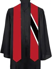 [ASETKAT] Trinidad Tobago Country flags Graduation Stole scarf class of 2024 Graduation Sash for Study Aboard International Students, Trinidad Tobago, Large