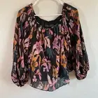 Revolve House of Harlow 1960 Celine Floral Multi Top Blouse Women Size M - NWT