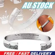 To My Smokin' Hot Woman Wave Cuff Bracelet Titanium Steel C-Shaped Bracelet GiOY