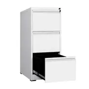 3 Drawer File Cabinet Steel Office Storage Furniture Organiser White Home Locking Filing Vertical Cupboard Unit for Letter Legal A4 F4 Documents