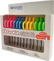 Right- & Left-Handed Scissors for Kids, 5’’ Pointed Safety Scissors, Assorted, 1